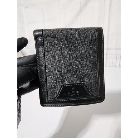 GUCCI GG Supreme Monogram Bi-Fold Wallet Black/Grey - Picture 1 of 10